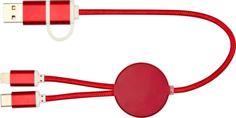 Alasia 5-in-1 recycled aluminium and plastic 30 cm data sync and 27W fast charge cable 3