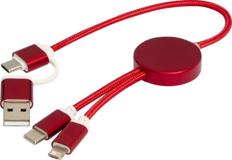 Alasia 5-in-1 recycled aluminium and plastic 30 cm data sync and 27W fast charge cable 5