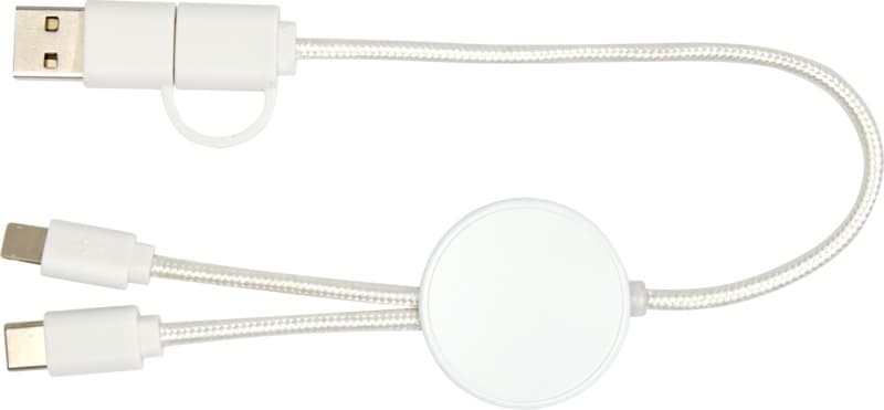 Citala 5-in-1 recycled plastic 30 cm data sync and 27W fast charge cable 2