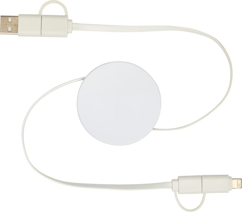 Citala 5-in-1 recycled plastic 90 cm retractable data sync and 40W fast charge cable 3