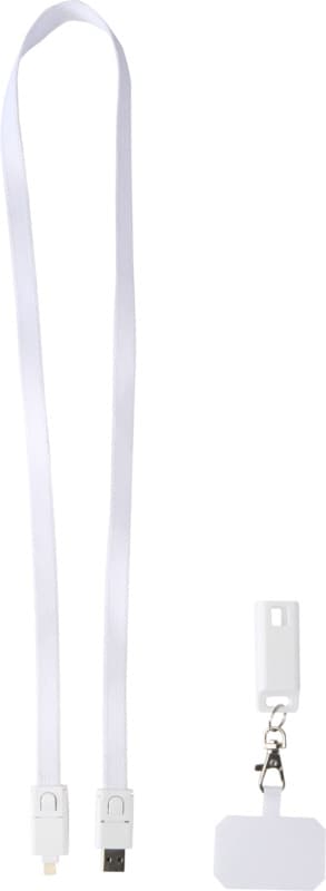 Franz recycled plastic smartphone lanyard with built-in data sync and 65W fast charge 5-in-1 cable 4