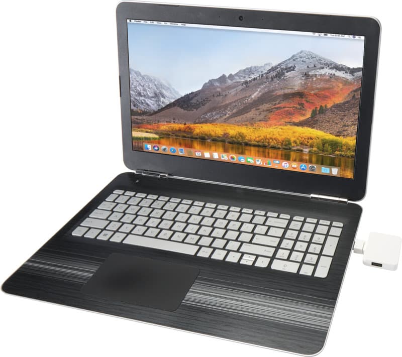 Gaia 4-port USB hub with USB-A and Type-C output and dual input - made from recycled plastic 4