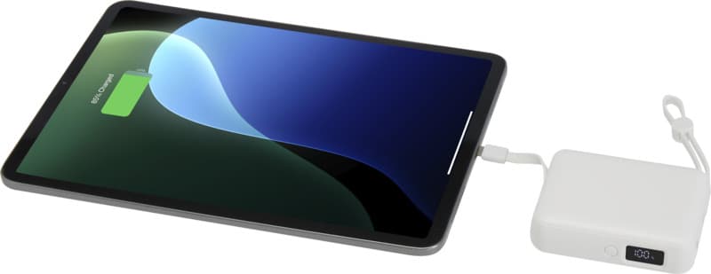 Acrux 10.000 mAh 35W tablet power bank with built in Type-C cable - made from recycled plastic 5