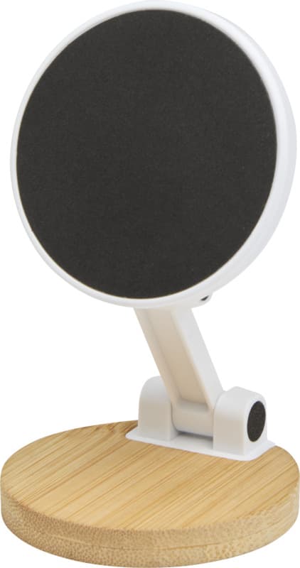 Alcor recycled plastic foldeable magnetic phone stand with bamboo details 3