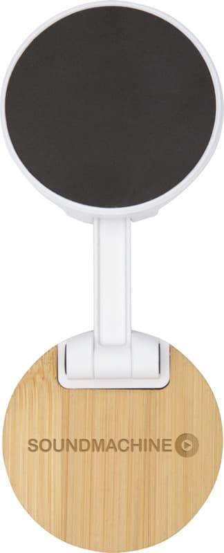 Alcor recycled plastic foldeable magnetic phone stand with bamboo details 4