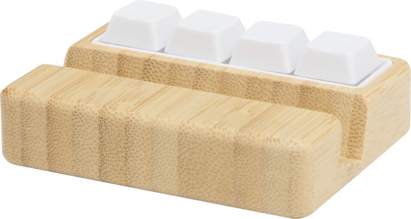 Algol recycled plastic phone stand and fidget toy with bamboo details 4