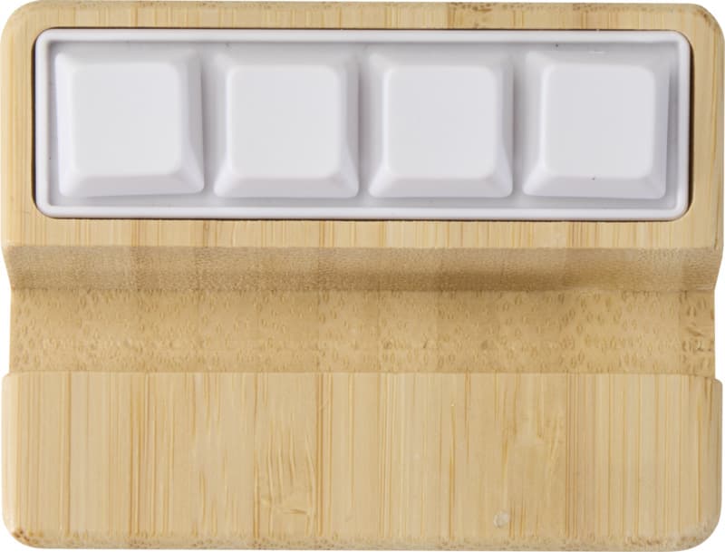 Algol recycled plastic phone stand and fidget toy with bamboo details 2