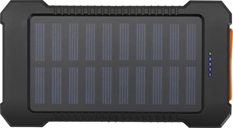 Altair 5000 mAh 10W recycled plastic rugged solar power bank with built-in torch 2