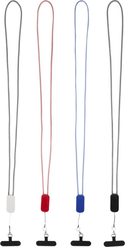 Anser recycled plastic smartphone lanyard with 27W 5-in-1 built-in cable 5