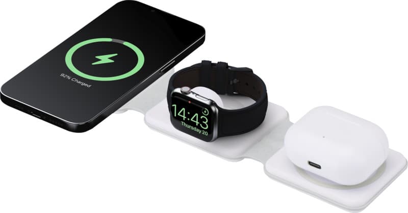 Armus 3-in-1 15W recycled plastic foldable wireless charger