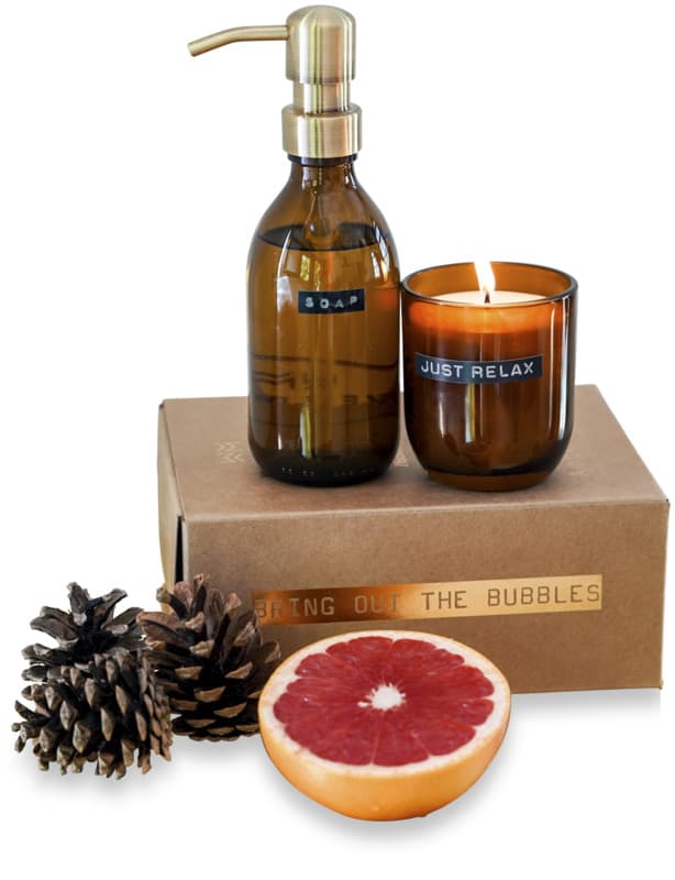 Wellmark Discovery 200 ml hand soap dispenser and 150 g scented candle set - bamboo fragrance 3