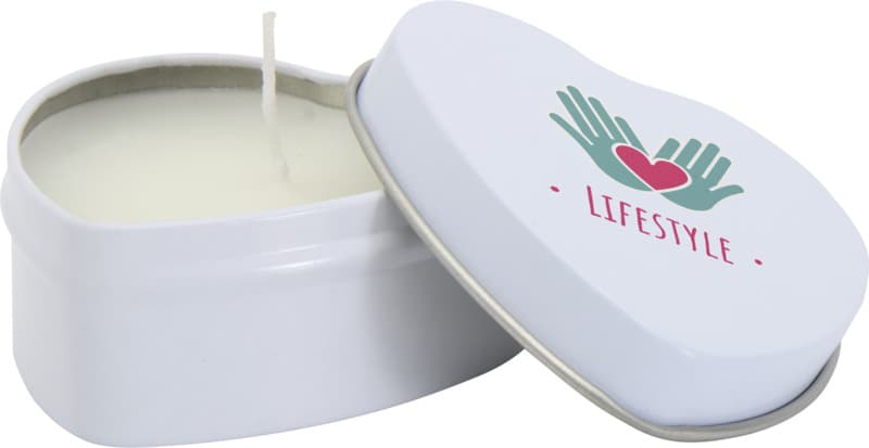 Blissful heart-shaped tin candle with vanilla aroma 5