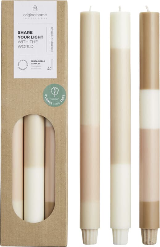 Originalhome layered limestone candles - set of 3