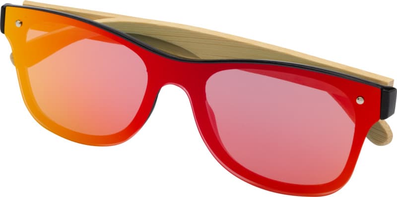 Tan sunglasses with bamboo temples 3