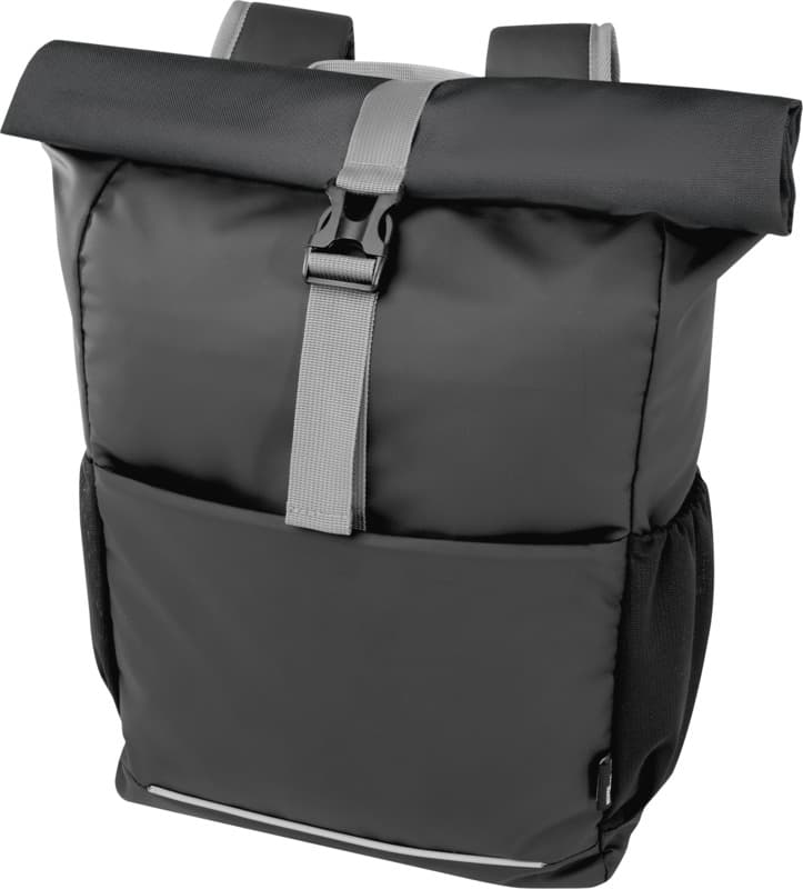 Aqua 15" GRS recycled water resistant roll-top bike bag 20L