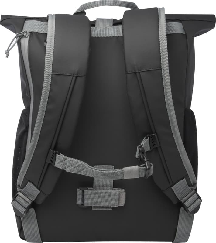 Aqua 15" GRS recycled water resistant roll-top bike bag 20L 3