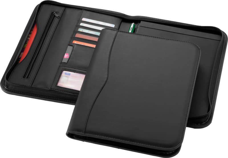 Ebony A4 zippered portfolio