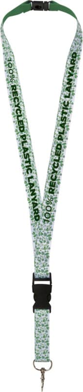 Balta recycled PET lanyard with safety breakaway and buckle