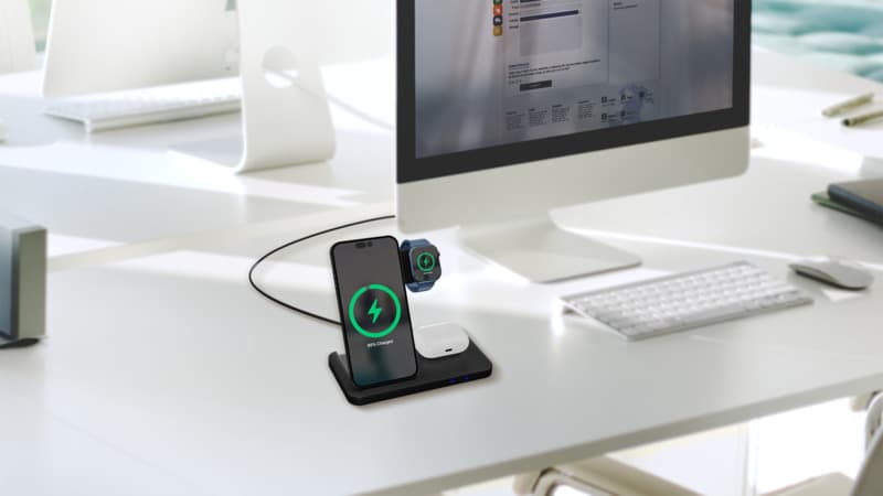 SCX.design W28 3-in-1 wireless charging base with phone stand 5