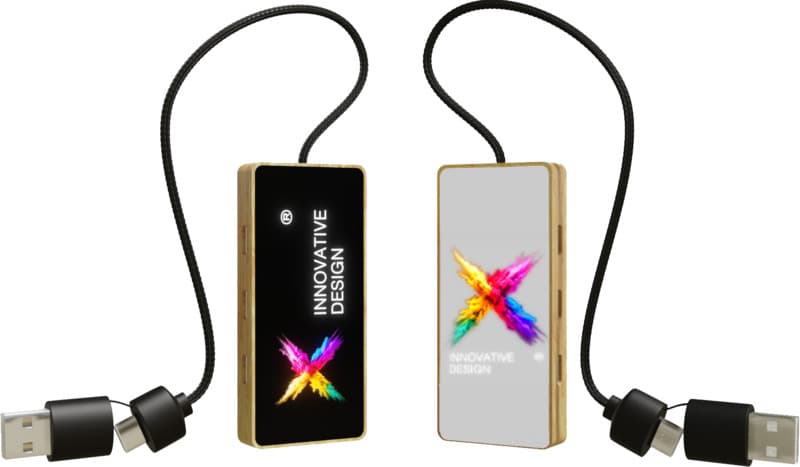 SCX.design H21 8-in-1 wooden USB hub with dual input and 6 ports 2