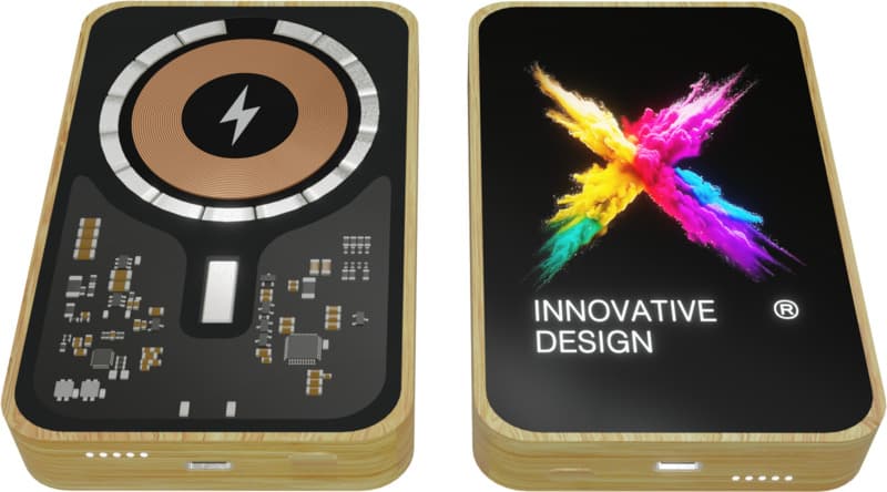SCX.design P26 15W 5000 mAh wooden MagSafe power bank 2
