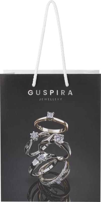 Handmade 170 g/m2 integra paper bag with plastic cord handles - 18 x 9 x 23 cm 2