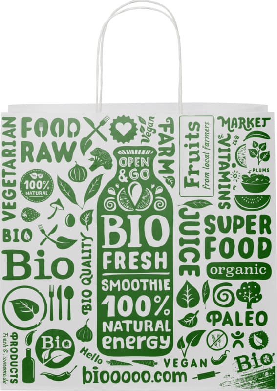 Kraft 120 g/m2 paper bag with twisted handles - 31 x 12 x 31 cm 2