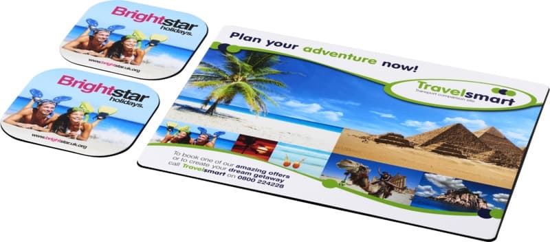 Brite-Mat® mouse mat and coaster set combo 3 4