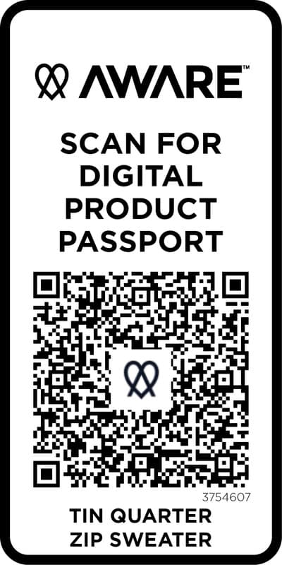 Tin unisex Aware™ recycled quarter zip sweater  4