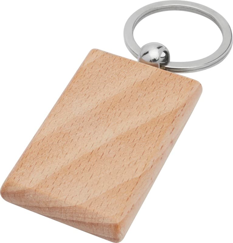 Gian beech wood rectangular keychain
