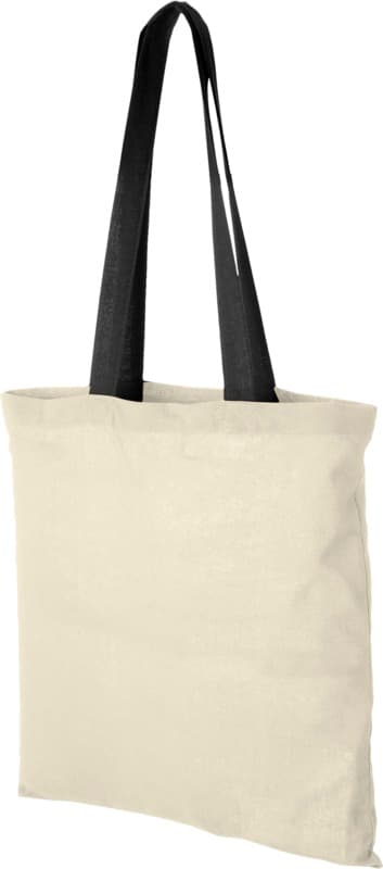Nevada 100 g/m² cotton tote bag coloured handles 7L