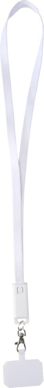 Franz recycled plastic smartphone lanyard with built-in data sync and 65W fast charge 5-in-1 cable