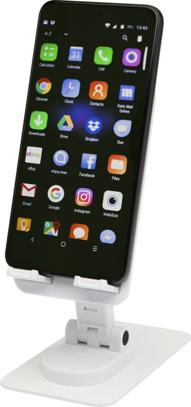 Alhena recycled plastic foldeable phone holder with metal desk stand