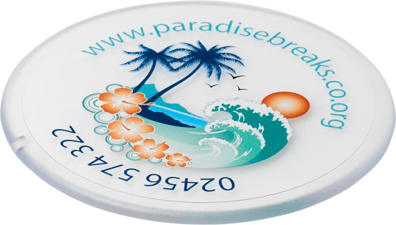 Renzo round plastic coaster