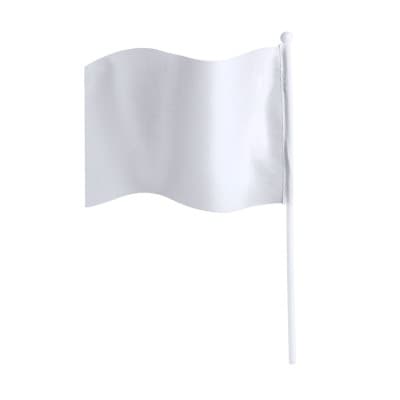 Handheld Polyester Flag - White