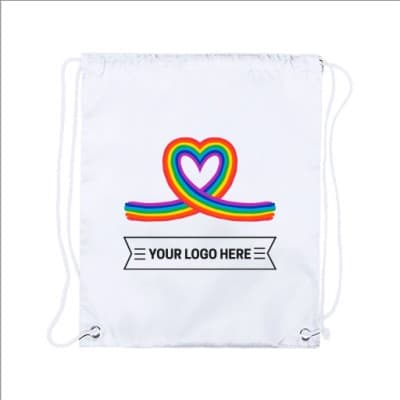 Rainbow Drawstring Bag - Heart