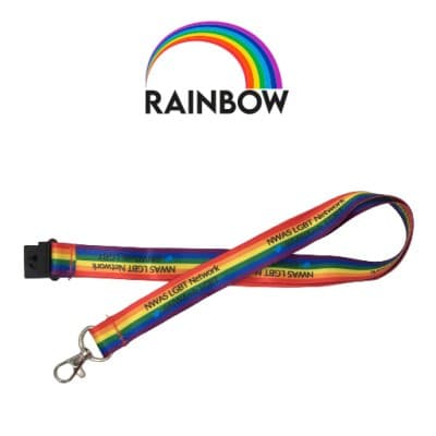 Rainbow Dye Sublimated Lanyard - 25 mm - Split Ring