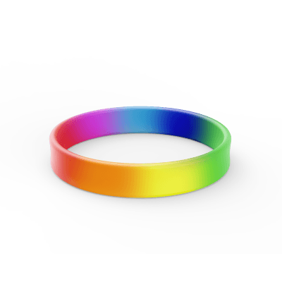 Rainbow Silicon Wristbands - Embossed