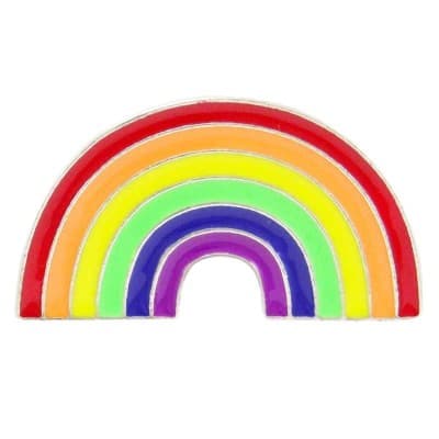 Rainbow Pin Badge - 30mm - Two Butterfly Clutches