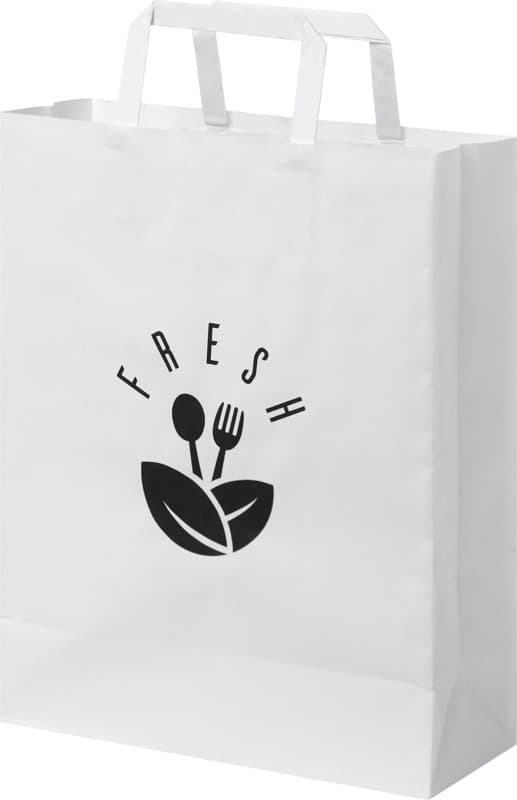 Kraft 80-90 g/m2 paper bag with flat handles - 25 x 11 x 32 cm