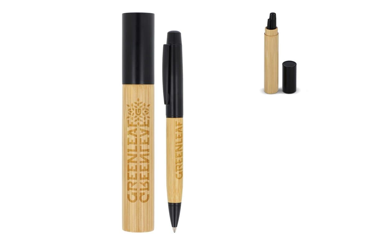 Metal Ball pen bamboo in tube