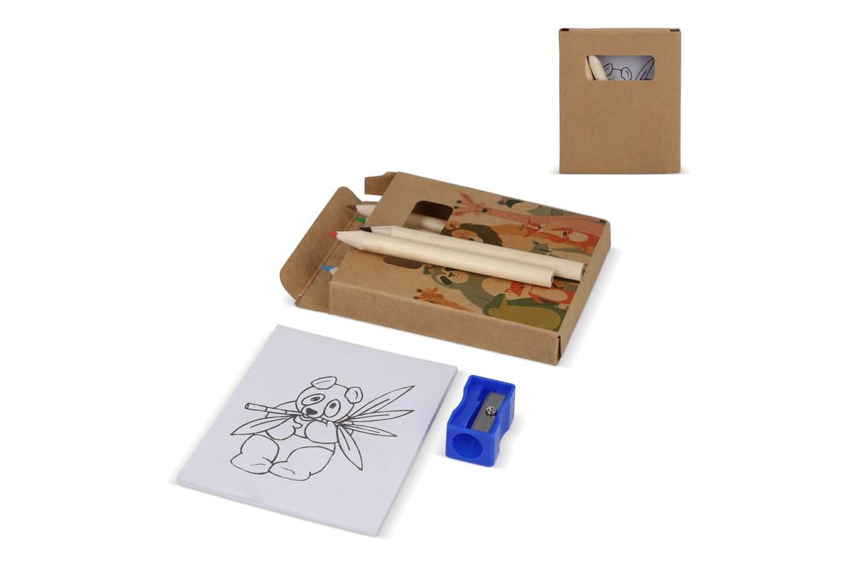 8 piece colouring set in kraft box
