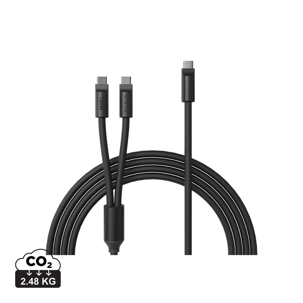 VINGA Baltimore silicone multi charging cable (C+2C)