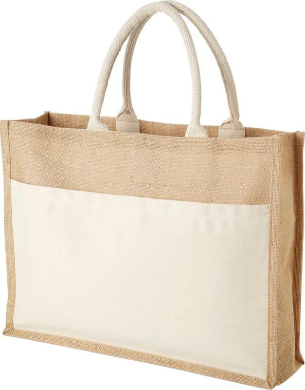 Mumbay cotton pocket jute tote bag 18L