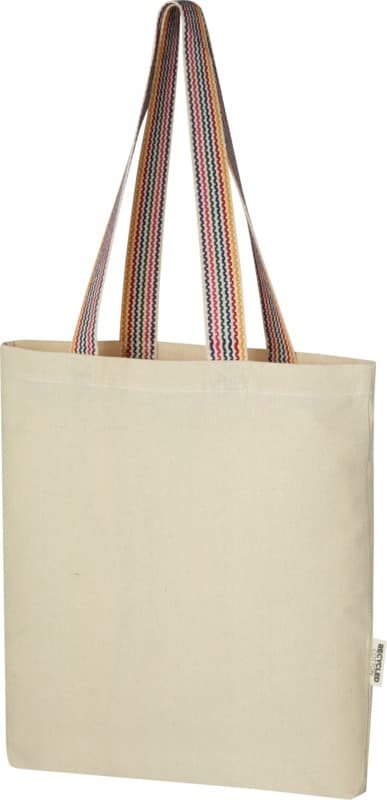 Rainbow 180 g/m² recycled cotton tote bag 5L