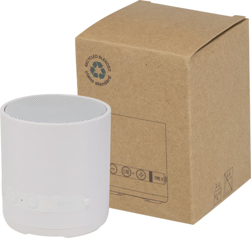 Hunor 3W recycled plastic wireless speaker