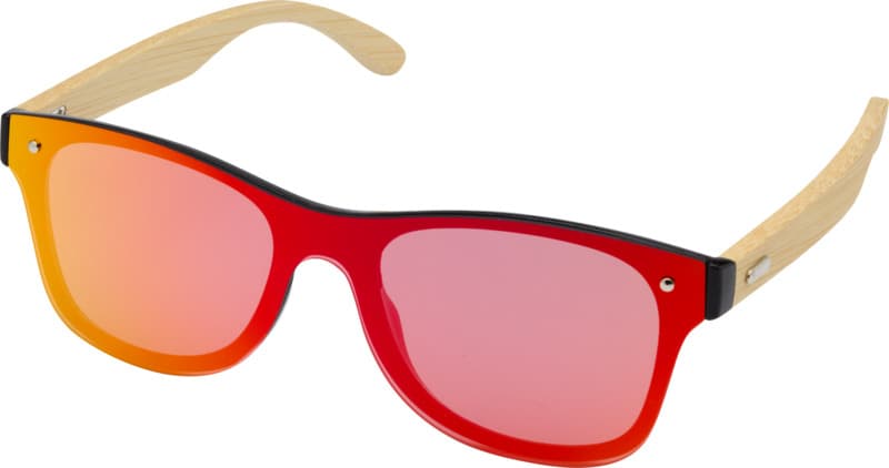 Tan sunglasses with bamboo temples