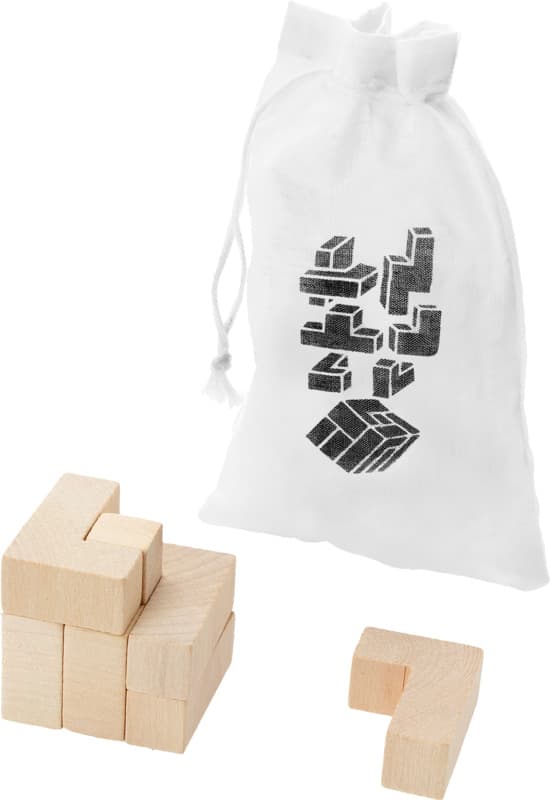 Solfee wooden squares brain teaser with pouch