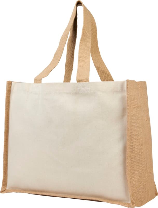 Varai 320 g/m² canvas and jute shopping tote bag 23L