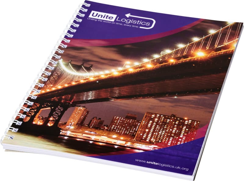 Desk-Mate® A5 spiral notebook with printed back cover
